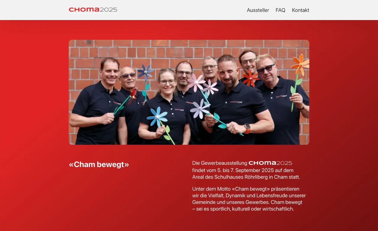 Hero-Section von choma.ch