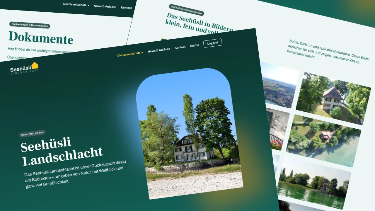 Collage der Startseite von Seehüsli Landschlacht